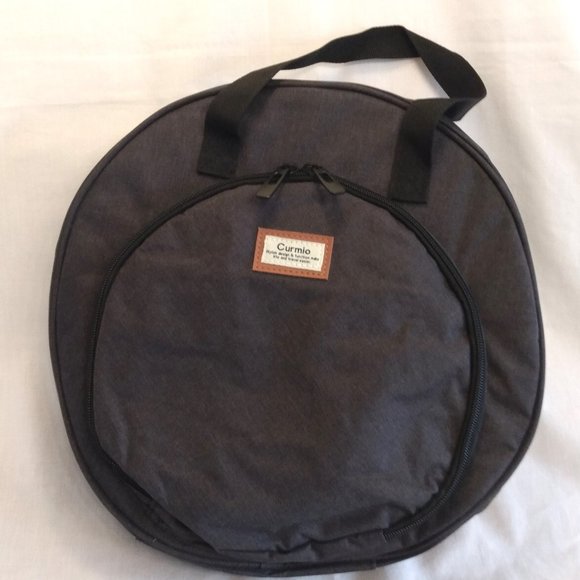 Curmio Grey Embroidery Travel Carry Case/Bag With Some Accessories - Picture 2 of 15